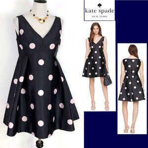 New Kate Spade New York Spotlight Sleeveless Polka Dot Fit & Flare Dress Sz 8